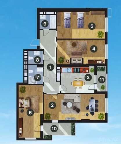 Продаётся 4-комн. новостройка 139 м², м. Азадлыг проспекти, photo 3 from 8