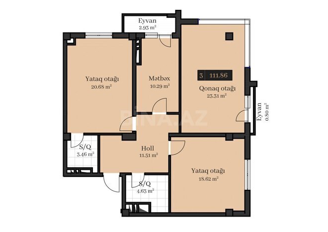 Продаётся 3-комн. новостройка 112 м², м. Гянджлик, photo 4 from 13