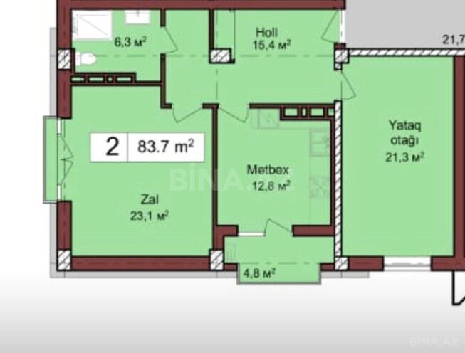 Продаётся 2-комн. новостройка 83.7 м², м. Ази Асланов, photo 5 from 10