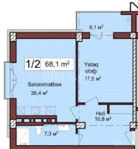 Satılır 2 otaqlı yeni tikili 68 m², Həzi Aslanov m., photo 4 from 8