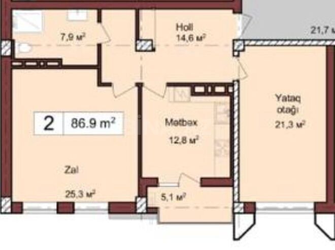 Продаётся 2-комн. новостройка 82.2 м², м. Ази Асланов, photo 10 from 11