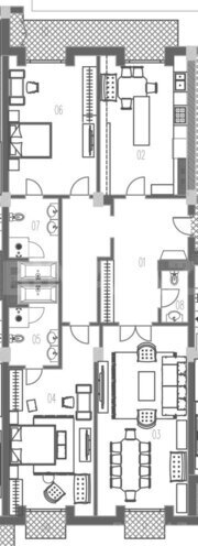 Жилой комплекс Boulevard Palace, планировка - 3-комн., 196 м²