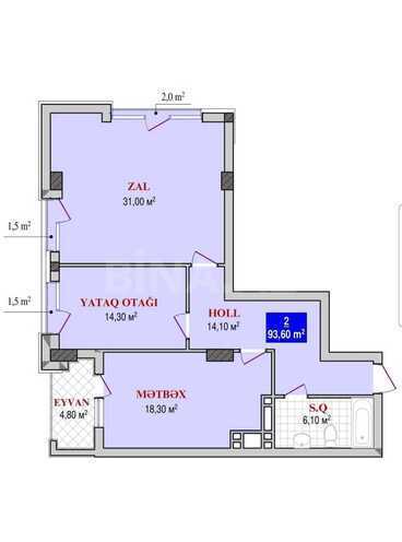 Satılır 2 otaqlı yeni tikili 94 m², Nəsimi r., photo 13 from 14