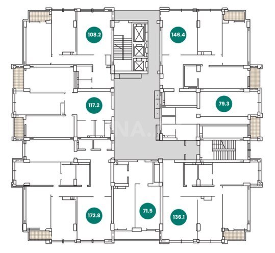 Продаётся 2-комн. новостройка 79.3 м², м. Кероглу, photo 4 from 10