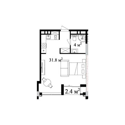 Satılır 1 otaqlı yeni tikili 45.9 m², Nardaran q., photo 7 from 8