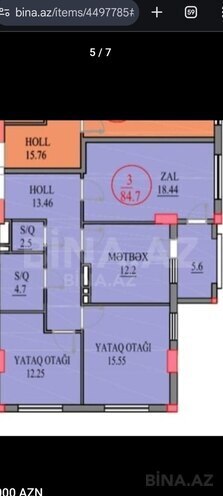 Satılır 3 otaqlı yeni tikili 85 m², Nəriman Nərimanov m., photo 11 from 21
