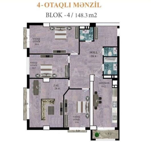 Satılır 4 otaqlı yeni tikili 148.3 m², 28 May m., photo 5 from 23