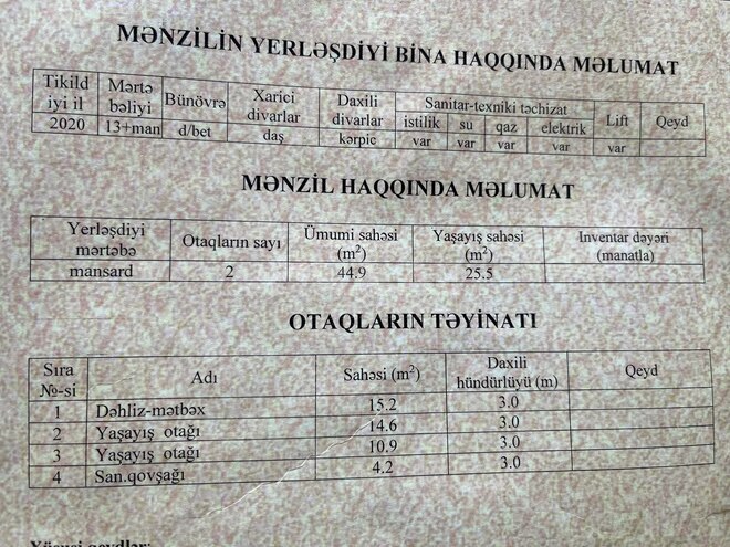 Продаётся 2-комн. новостройка 44.9 м², м. Мемар Аджеми, photo 13 from 15