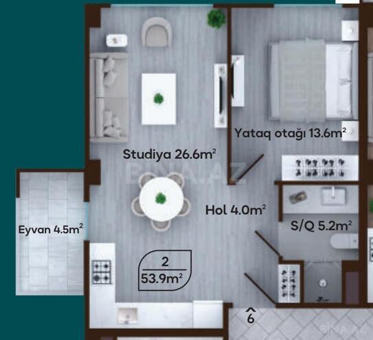 Продаётся 2-комн. новостройка 53.9 м², пос. Зых, photo 11 from 12