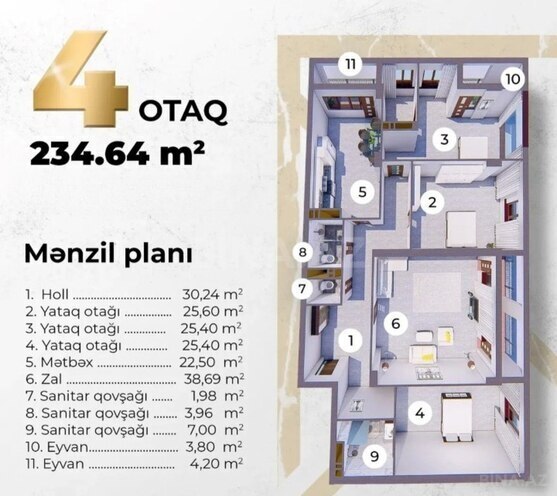 Satılır 4 otaqlı yeni tikili 234.7 m², 28 May m., photo 4 from 10