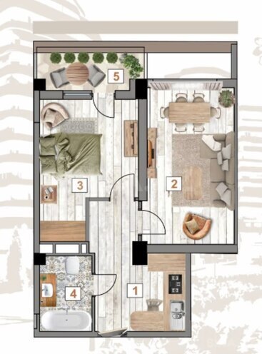 Продаётся 1-комн. новостройка 53.1 м², пос. Бакиханова, photo 5 from 6