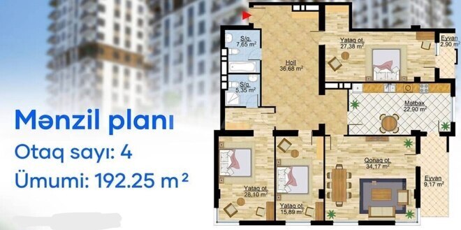 Satılır 4 otaqlı yeni tikili 191 m², Nəsimi r., photo 3 from 8