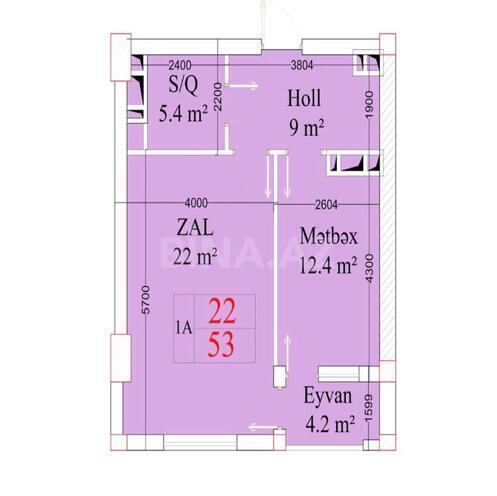 Satılır 1 otaqlı yeni tikili 53 m², Binəqədi q., photo 5 from 16