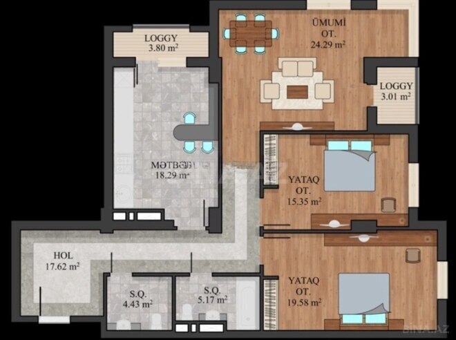 Продаётся 3-комн. новостройка 111 м², м. Ази Асланов, photo 3 from 17