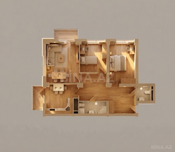 Жилой комплекс  Yaşamal by Azadlıq Residence, планировка - 3-комн., 100 м²