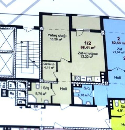 Продаётся 1-комн. новостройка 68 м², м. Кара Караев, photo 4 from 11