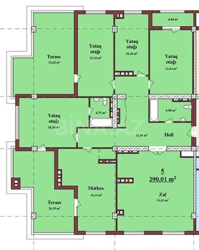 Satılır 5 otaqlı yeni tikili 290 m², Elmlər Akademiyası m., photo 6 from 11