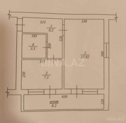 Продаётся 3-комн. вторичка 60 м², м. Нариман Нариманов, photo 9 from 10