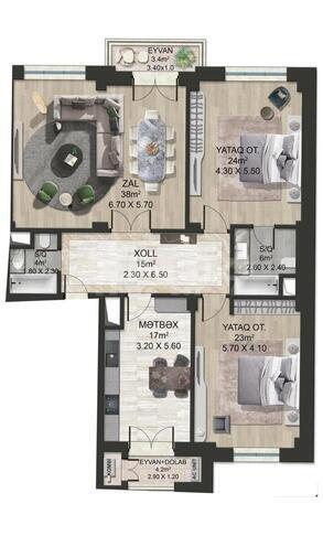 Satılır 3 otaqlı yeni tikili 146 m², Ağ şəhər q., photo 3 from 10