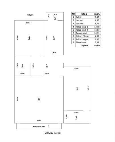 Satılır 3 otaqlı köhnə tikili 96 m², 28 May m., photo 5 from 8