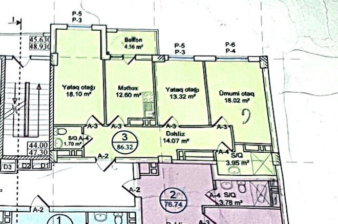 Продаётся 3-комн. новостройка 87 м², м. Кара Караев, photo 6 from 10