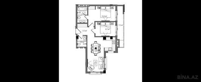 Satılır 3 otaqlı yeni tikili 78.9 m², photo 8 from 9