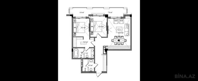 Satılır 3 otaqlı yeni tikili 95.7 m², photo 8 from 9
