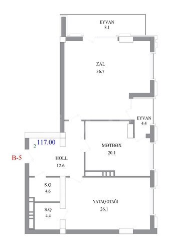 Satılır 2 otaqlı yeni tikili 117 m², Nizami m., photo 6 from 8