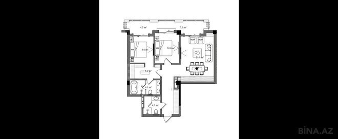 Satılır 3 otaqlı yeni tikili 95.7 m², photo 8 from 9