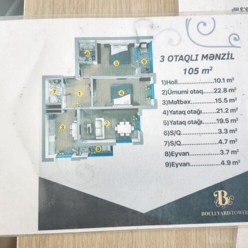 Satılır 3 otaqlı yeni tikili 105 m², Şah İsmayıl Xətai m., photo 3 from 8