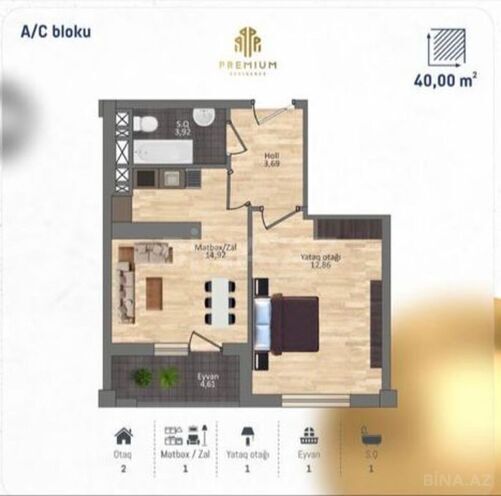 Satılır 1 otaqlı yeni tikili 40 m², Nəsimi r., photo 6 from 7