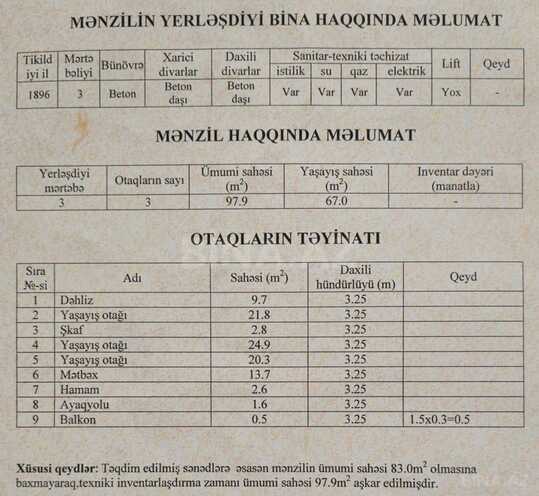 Продаётся 3-комн. вторичка 98 м², м. Низами, photo 8 from 9