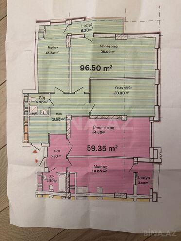 Продаётся 2-комн. новостройка 59.3 м², м. Азадлыг проспекти, photo 5 from 11