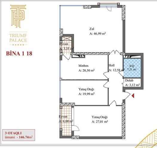 Satılır 3 otaqlı yeni tikili 146.7 m², 28 May m., photo 15 from 16
