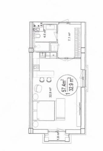 Продаётся 2-комн. новостройка 58 м², пос. Нардаран, photo 8 from 10