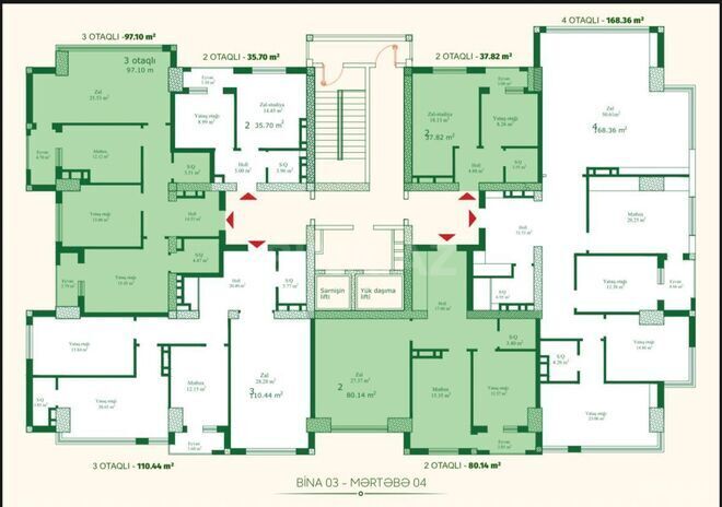 Продаётся 2-комн. новостройка 80 м², м. Низами, photo 8 from 11