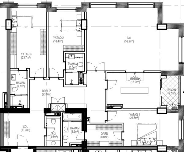 Продаётся 3-комн. новостройка 214.6 м², пос. Баилова, photo 3 from 7