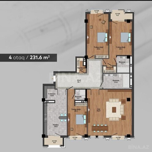 Satılır 4 otaqlı yeni tikili 231.6 m², Nəsimi r., photo 4 from 14