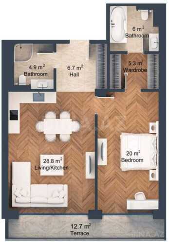 Satılır 2 otaqlı yeni tikili 100 m², Nardaran q., photo 17 from 18
