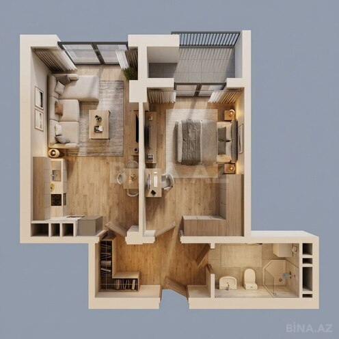 Satılır 1 otaqlı yeni tikili 58 m², Yeni Yasamal q., photo 15 from 16