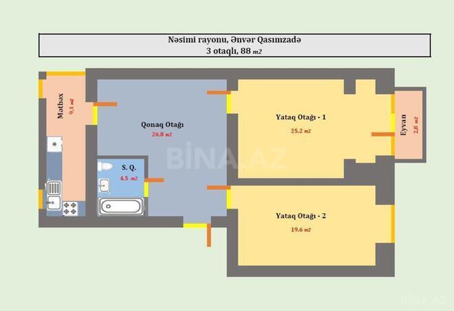 Satılır 3 otaqlı köhnə tikili 90 m², Gənclik m., photo 15 from 16