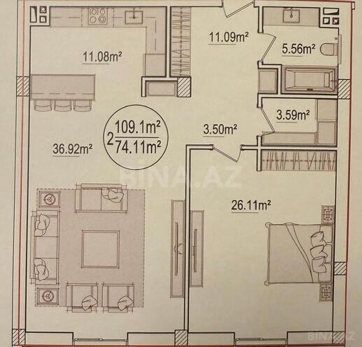 Satılır 2 otaqlı yeni tikili 109.1 m², Sea Breeze q., photo 9 from 11