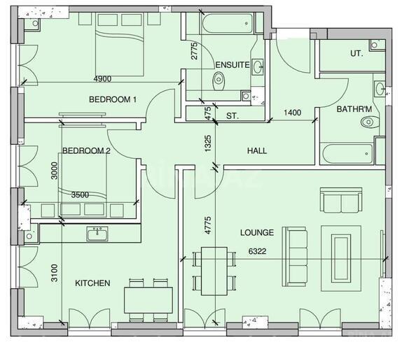 Satılır 3 otaqlı yeni tikili 115 m², Ağ şəhər q., photo 3 from 6