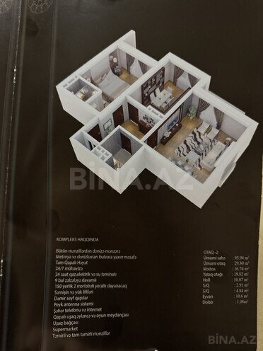 Satılır 2 otaqlı yeni tikili 100 m², Şah İsmayıl Xətai m., photo 5 from 17