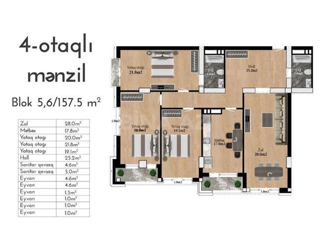Satılır 4 otaqlı yeni tikili 157.5 m², Nizami m., photo 4 from 8