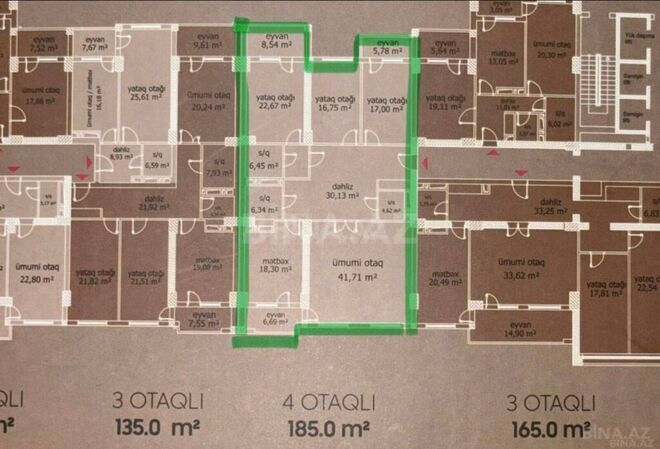 Продаётся 4-комн. новостройка 185 м², м. Ази Асланов, photo 7 from 8