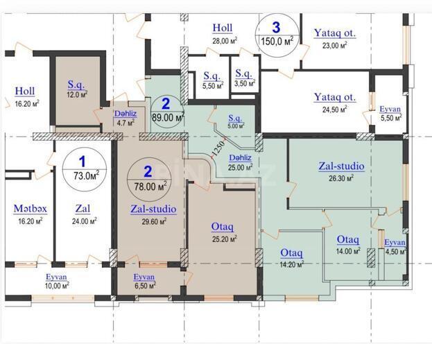 Продаётся 2-комн. новостройка 78.7 м², Насиминский  р., photo 3 from 11