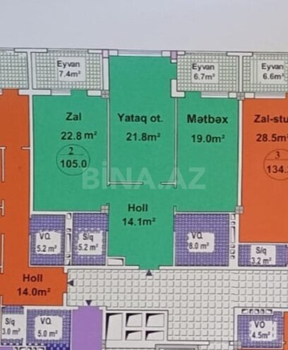 Satılır 2 otaqlı yeni tikili 105 m², Nərimanov r., photo 3 from 7