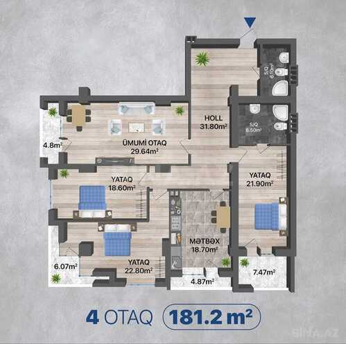 Продаётся 4-комн. новостройка 185 м², м. Нариман Нариманов, photo 4 from 7