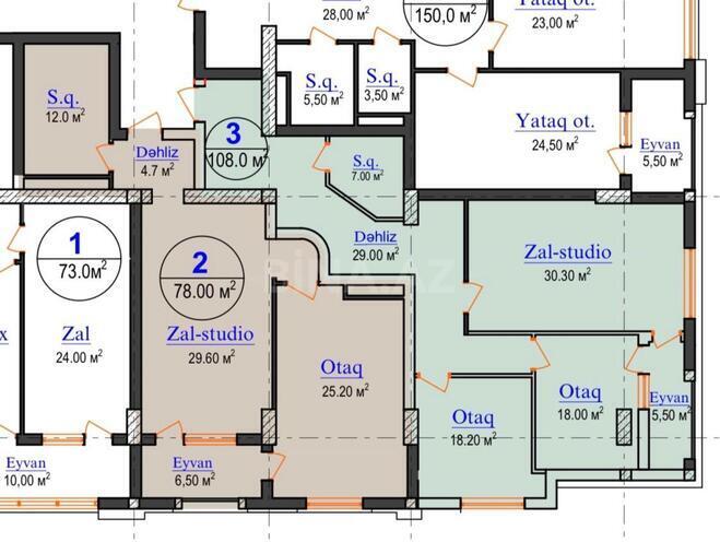 Satılır 2 otaqlı yeni tikili 78 m², Nəsimi r., photo 3 from 7